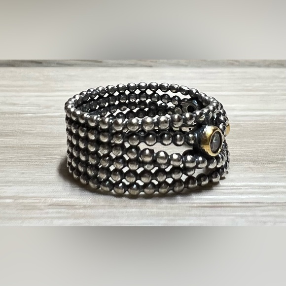 Authentic PANDORA Entangled Beauty Sterling Silver & 14K Gold Diamond Ring - Picture 4 of 9